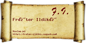 Fráter Ildikó névjegykártya